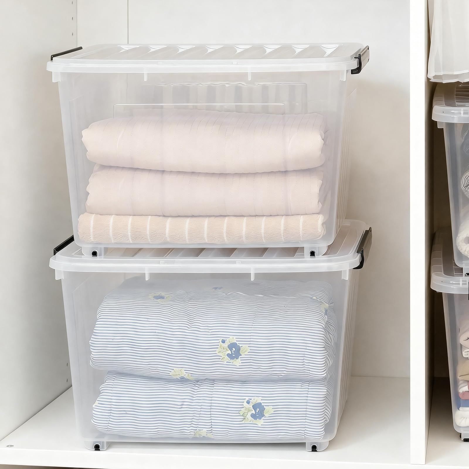 82 Quart Large Clear Plastic Storage Bins with Lids 2 (2 Count)