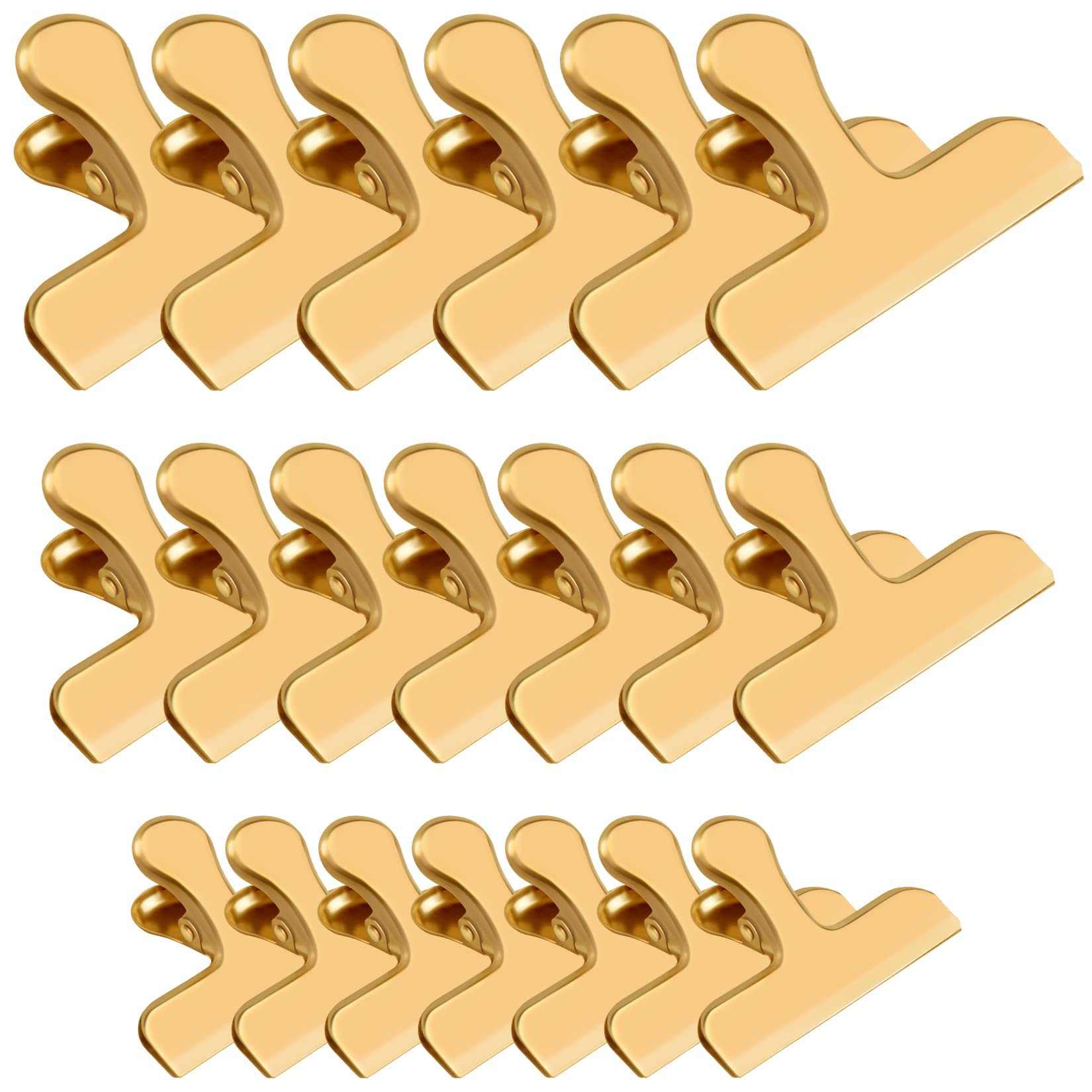 Chip Clip 20 Pack Gold Bag Clips for Food and Daily Snack Bag Use (20 Count)