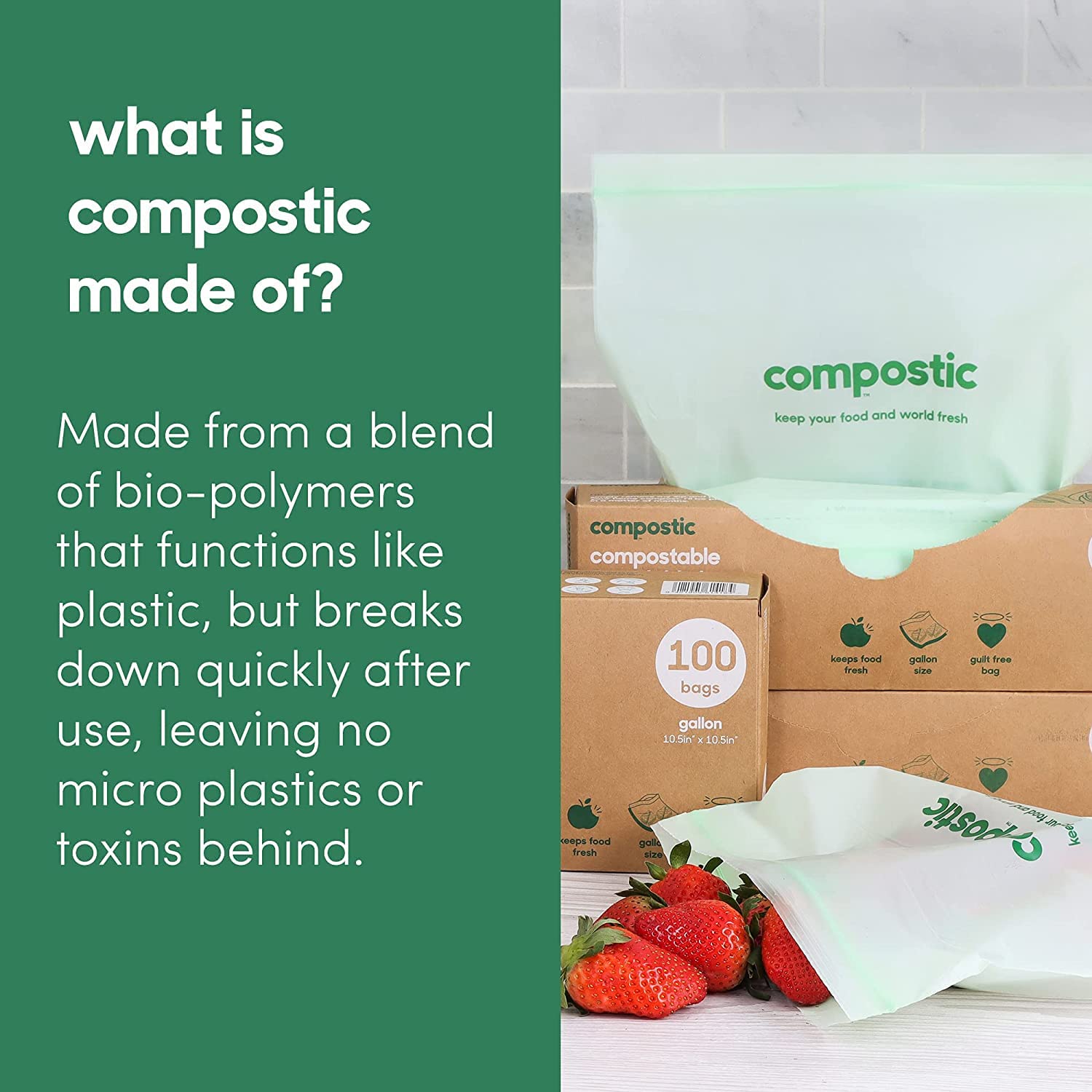 Compostable Gallon Bags (100 Count)