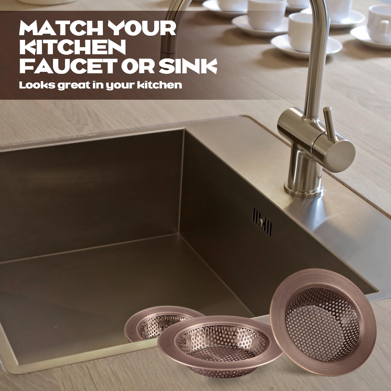 2 Pcs Kitchen Sink Drain Strainer 4.4 Inch (2 Count)