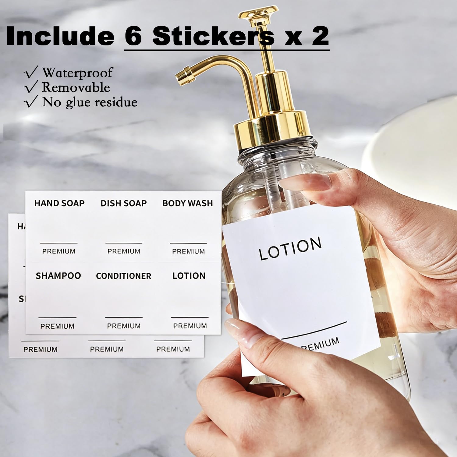 12oz Dish Soap Dispenser for Kitchen (2 Count)