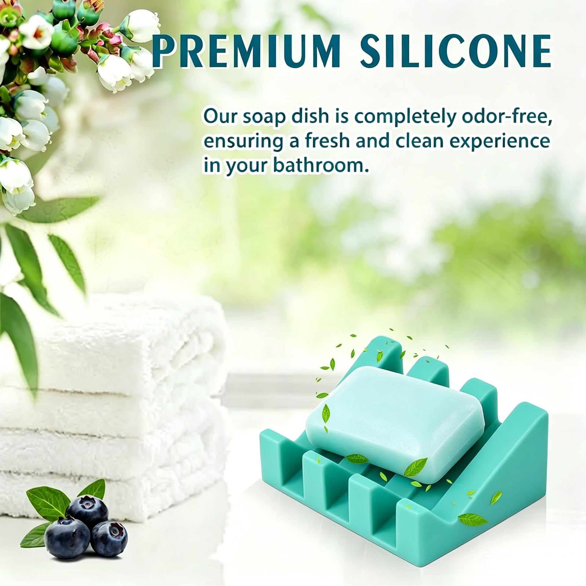 Silicone Soap Dish Self Draining with Suction Cups
