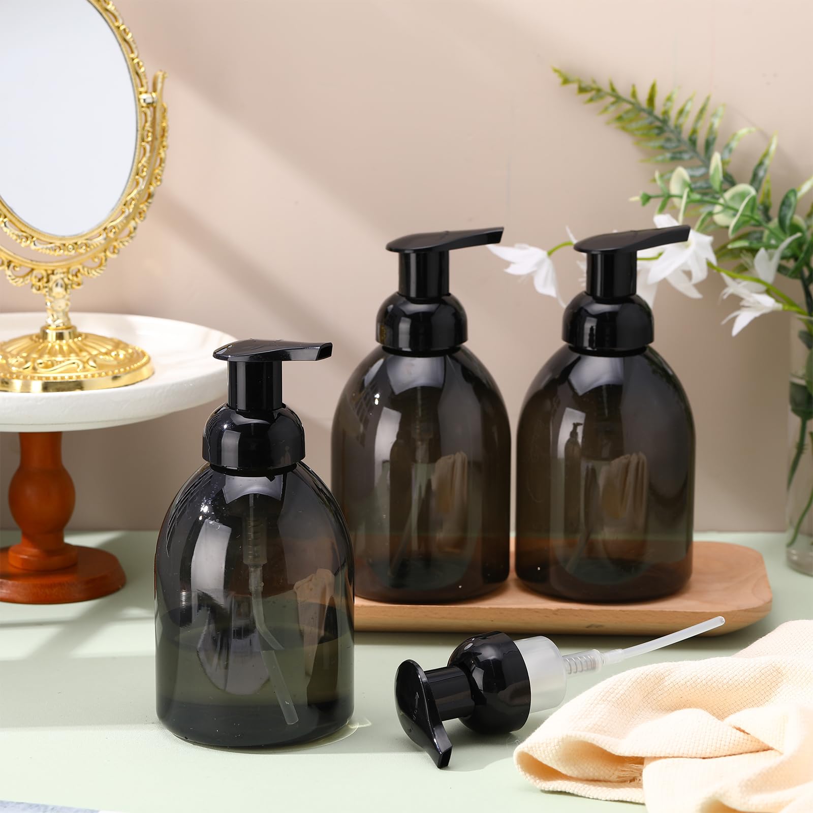 16 Pcs 17 oz Black Foaming Soap Dispenser (16 Count)