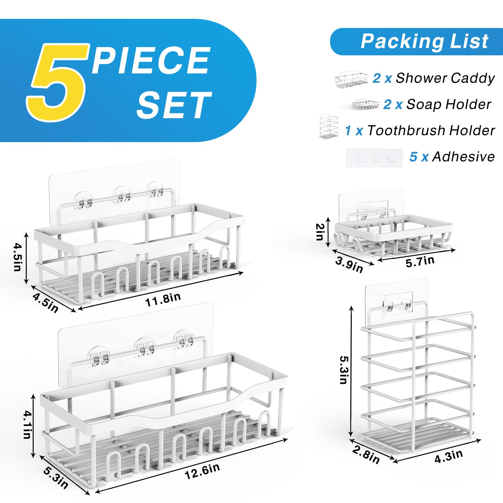 Shower Caddy 5 Pack