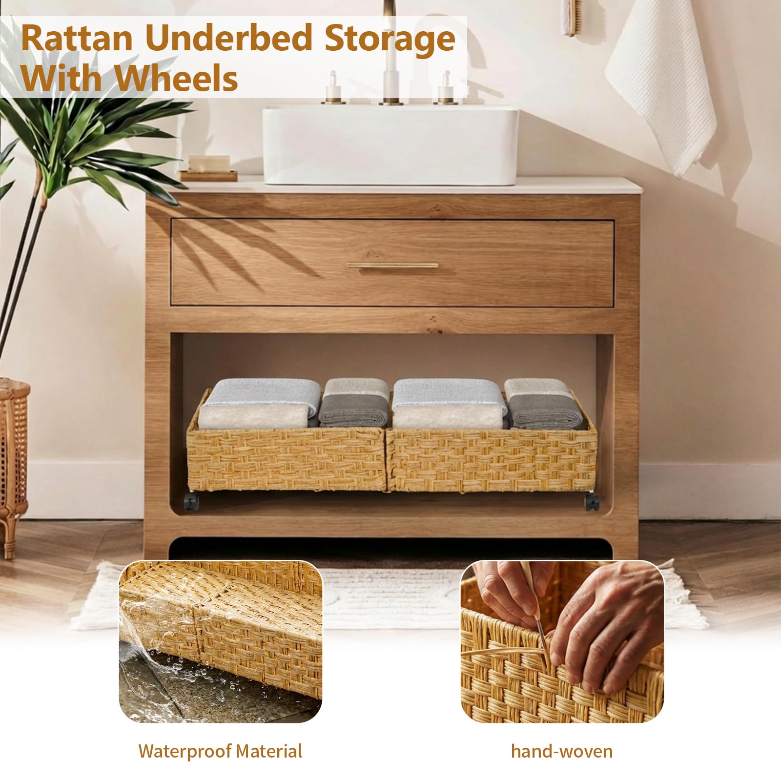 Under Bed Storage Containers with Wheels (2 Count)