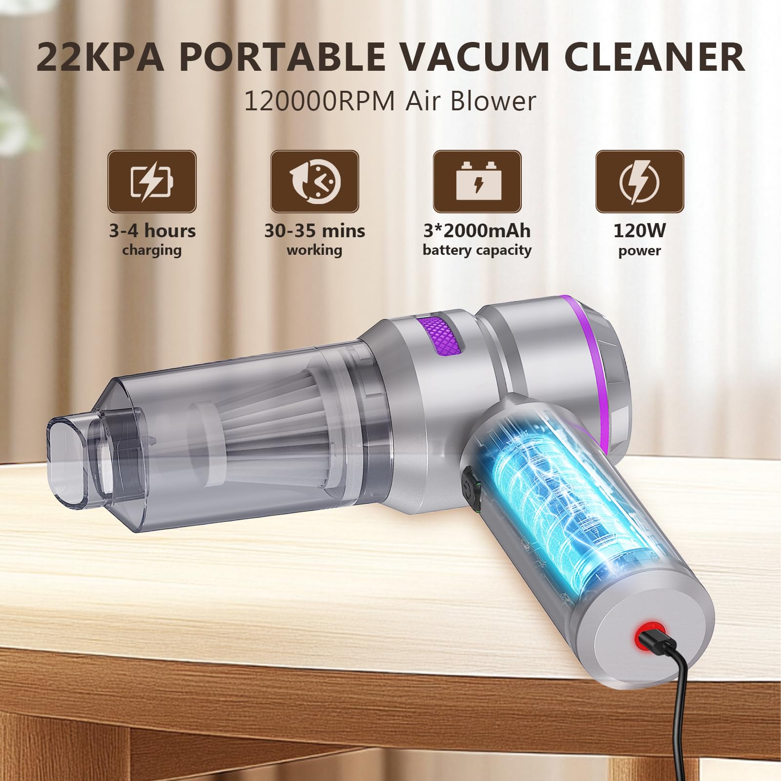 Cordless Car Vacuum 22000Pa
