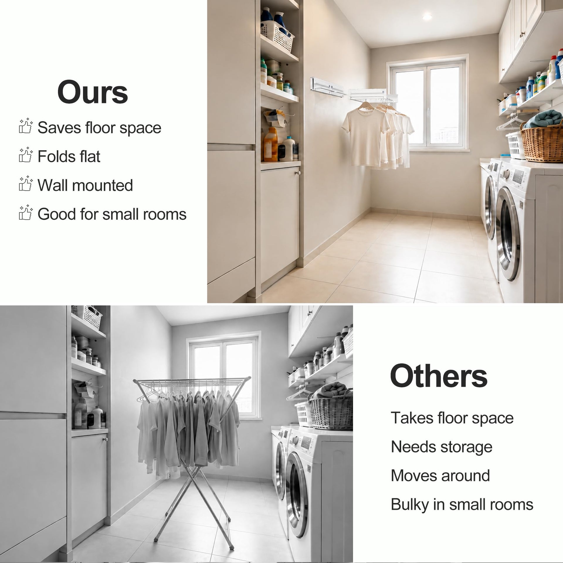 Wall Mounted Clothes Drying Rack