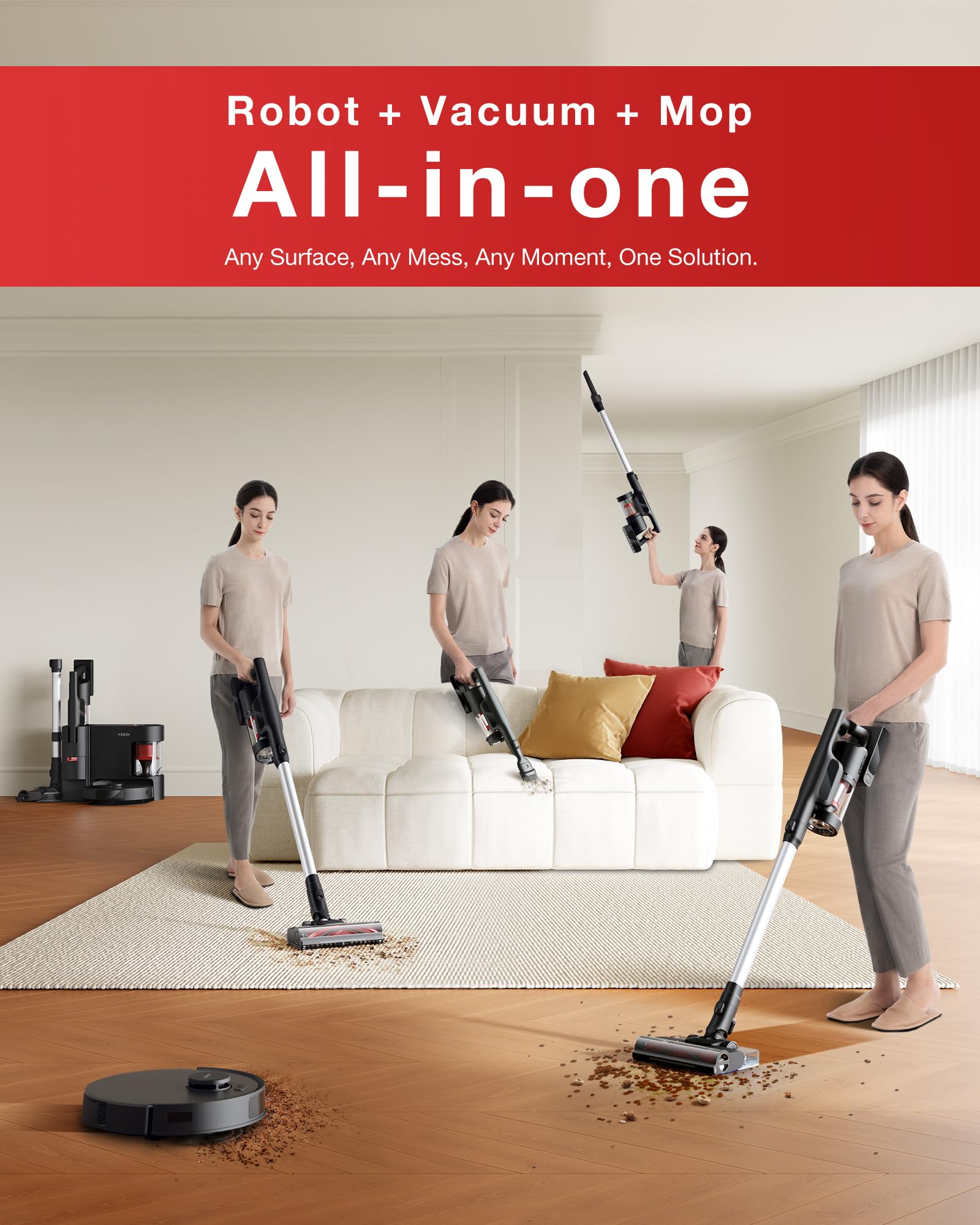 C12 Combo Cordless Stick Vacuum & Robot & Mopping