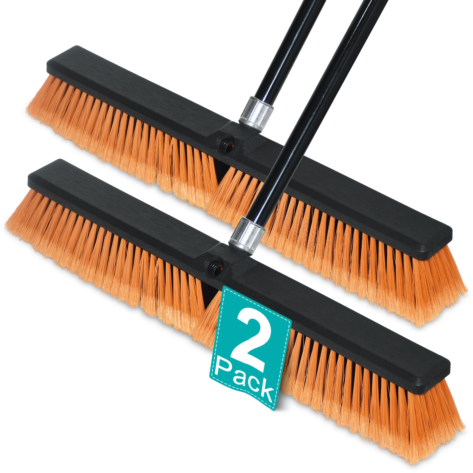 24 Inchs Push Broom Outdoor Heavy Duty (2 Count)