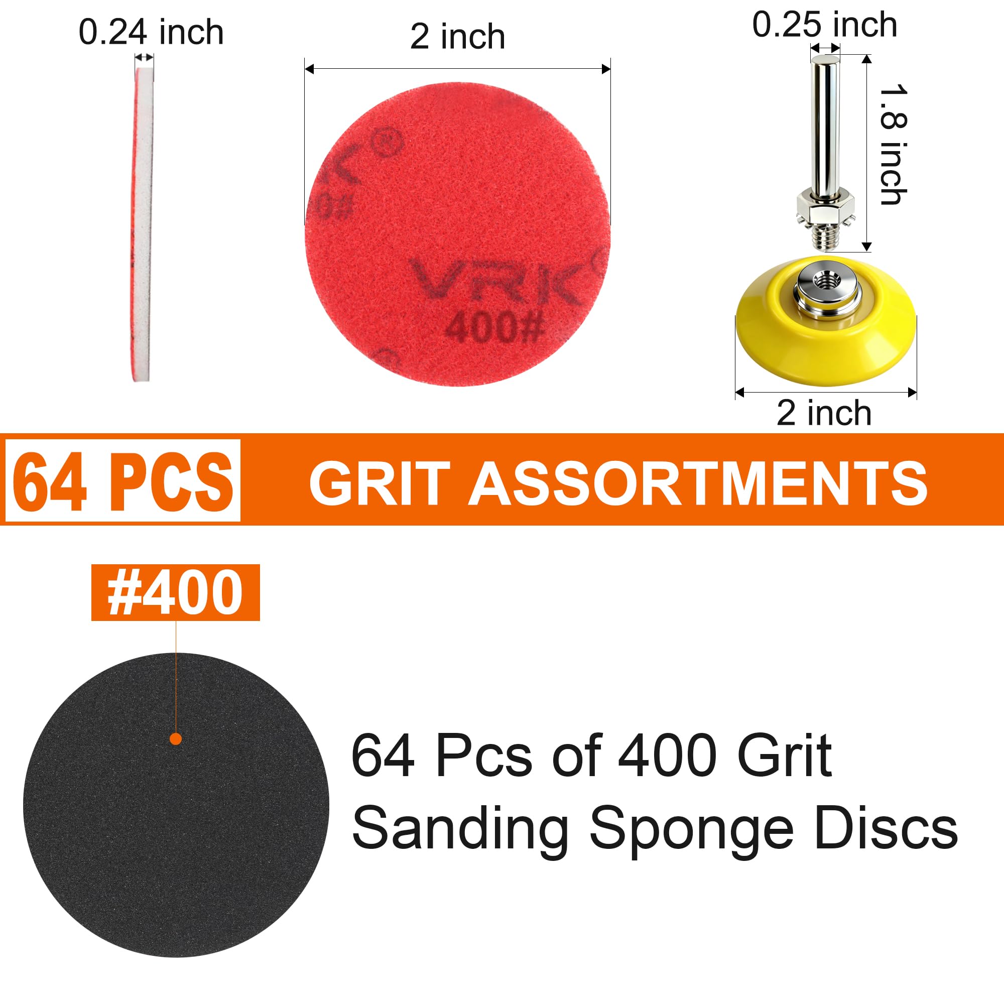 64 PCS 2 Inch Sanding Disc (64 Count)