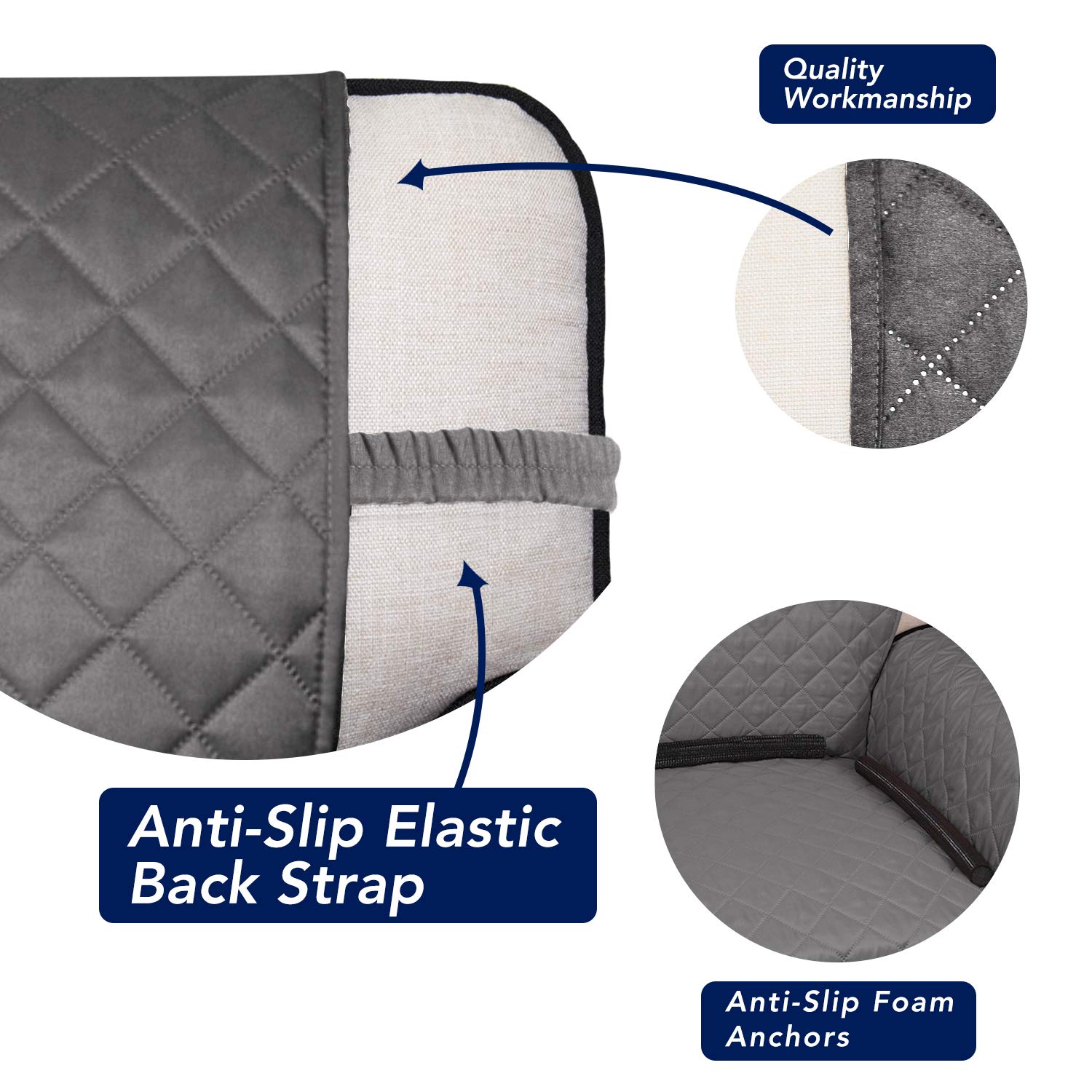 Reversible Quilted Couch Covers for Dogs Loveseat Sofa Cover 46.5”