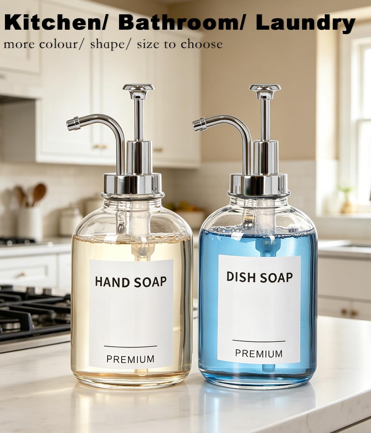 12oz Dish Soap Dispenser for Kitchen (2 Count)