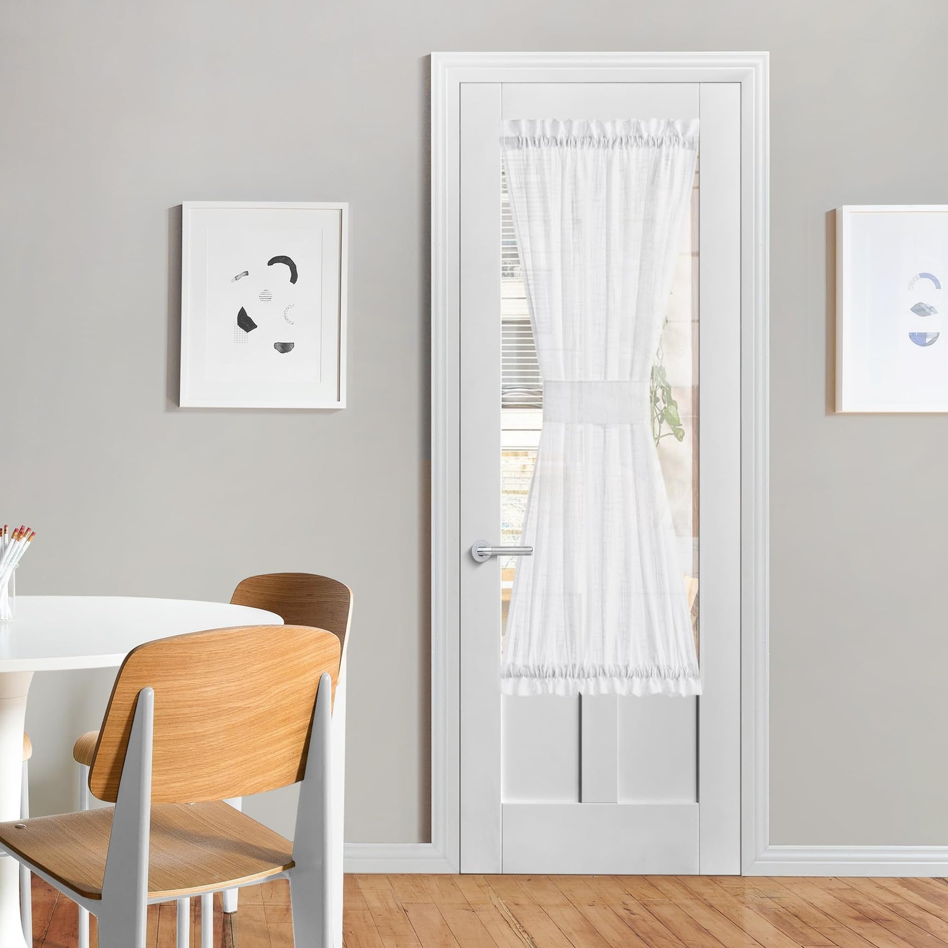 White Sheer Curtains for French Front Door