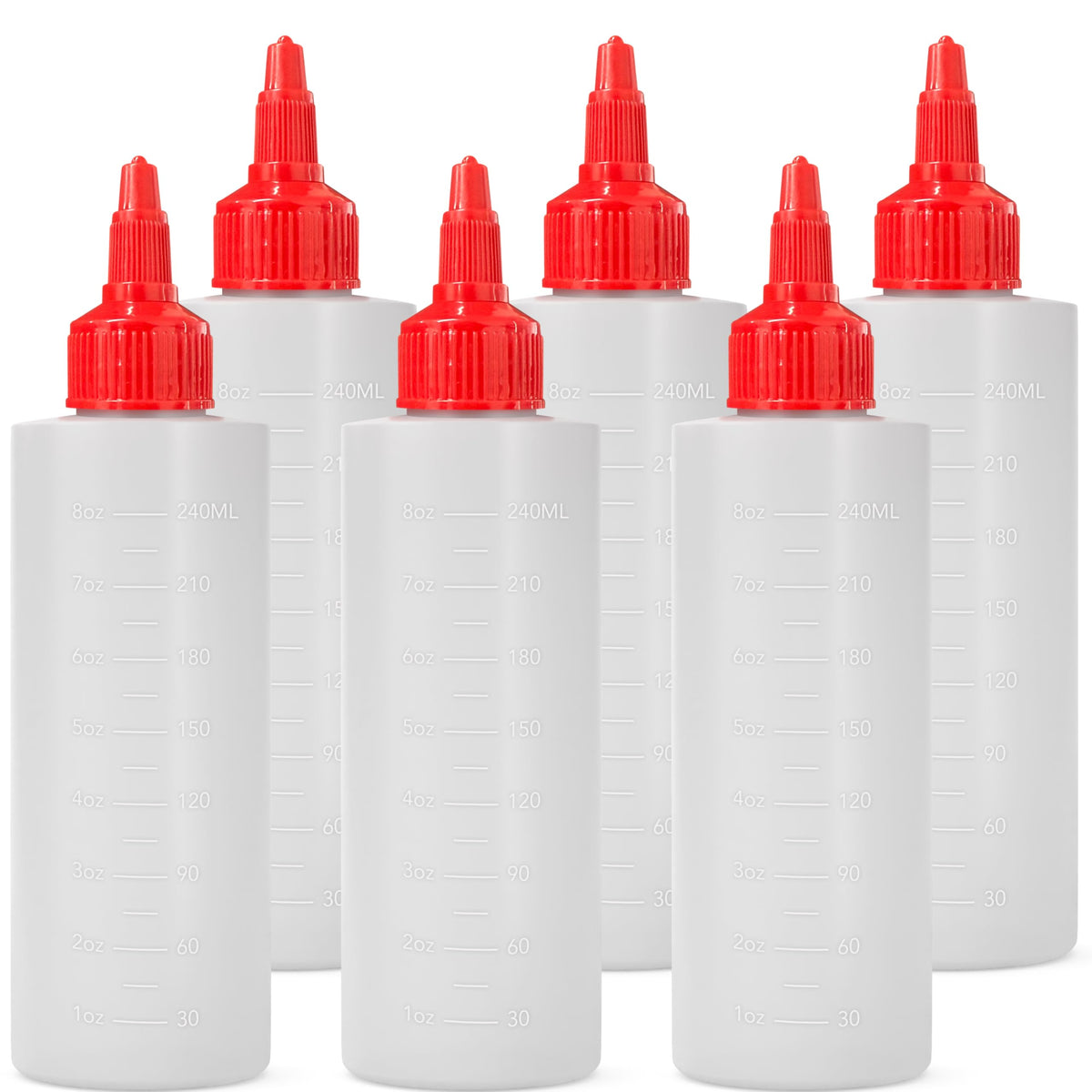 6 pack Plastic Squeeze Bottles for Sauces (6 Count)