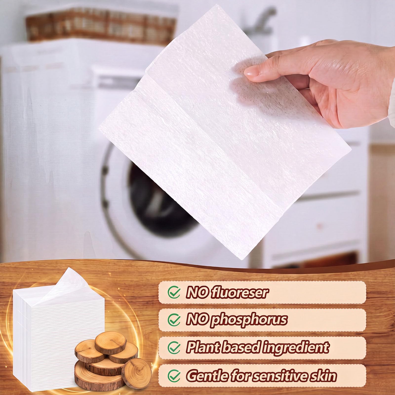 600 Count Dryer Sheets Bulk Fabric Softener Wood Scent Dryer Sheets Naturally Softens and Removes Static Cling