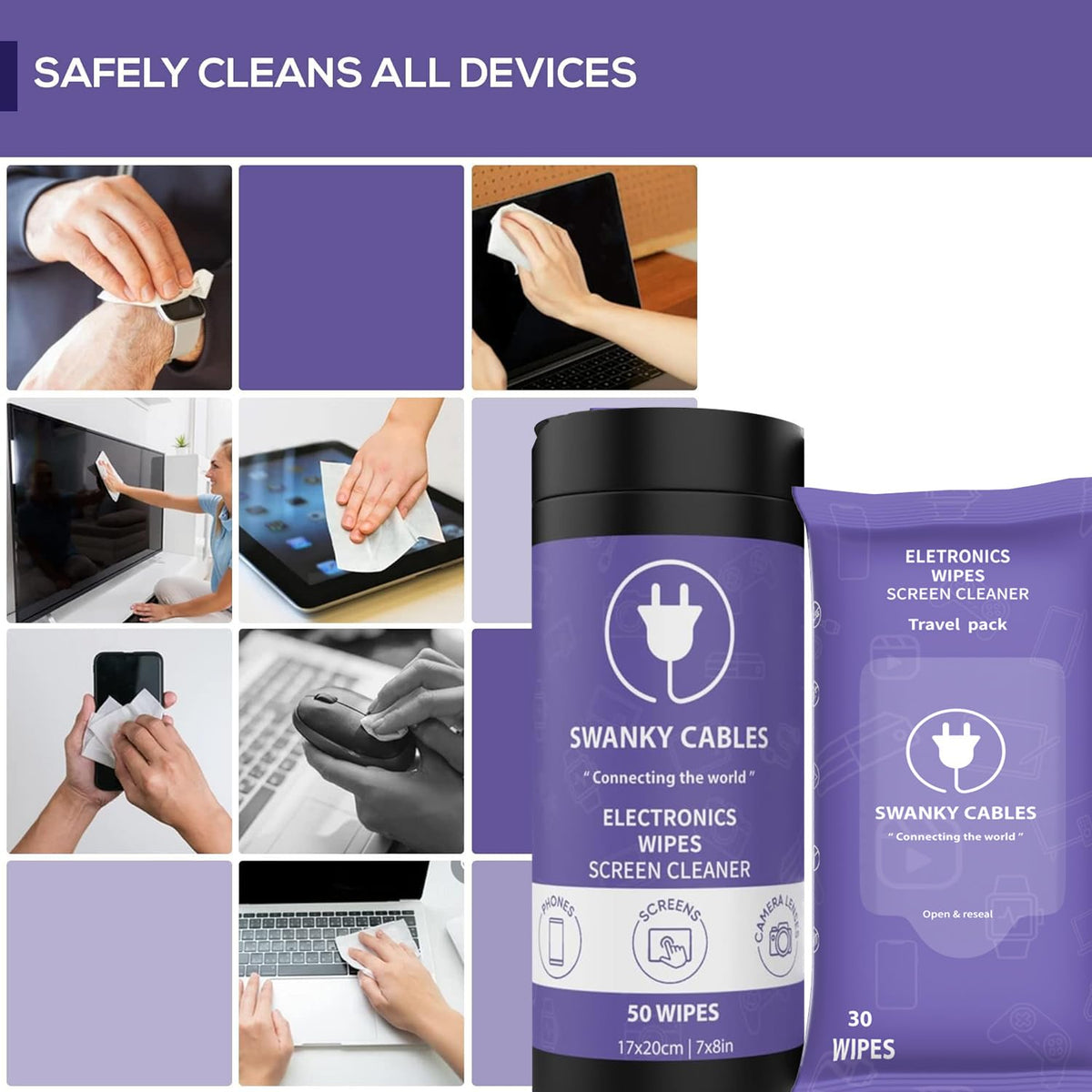 Screen Cleaner Wipes Bundle (160 Count)