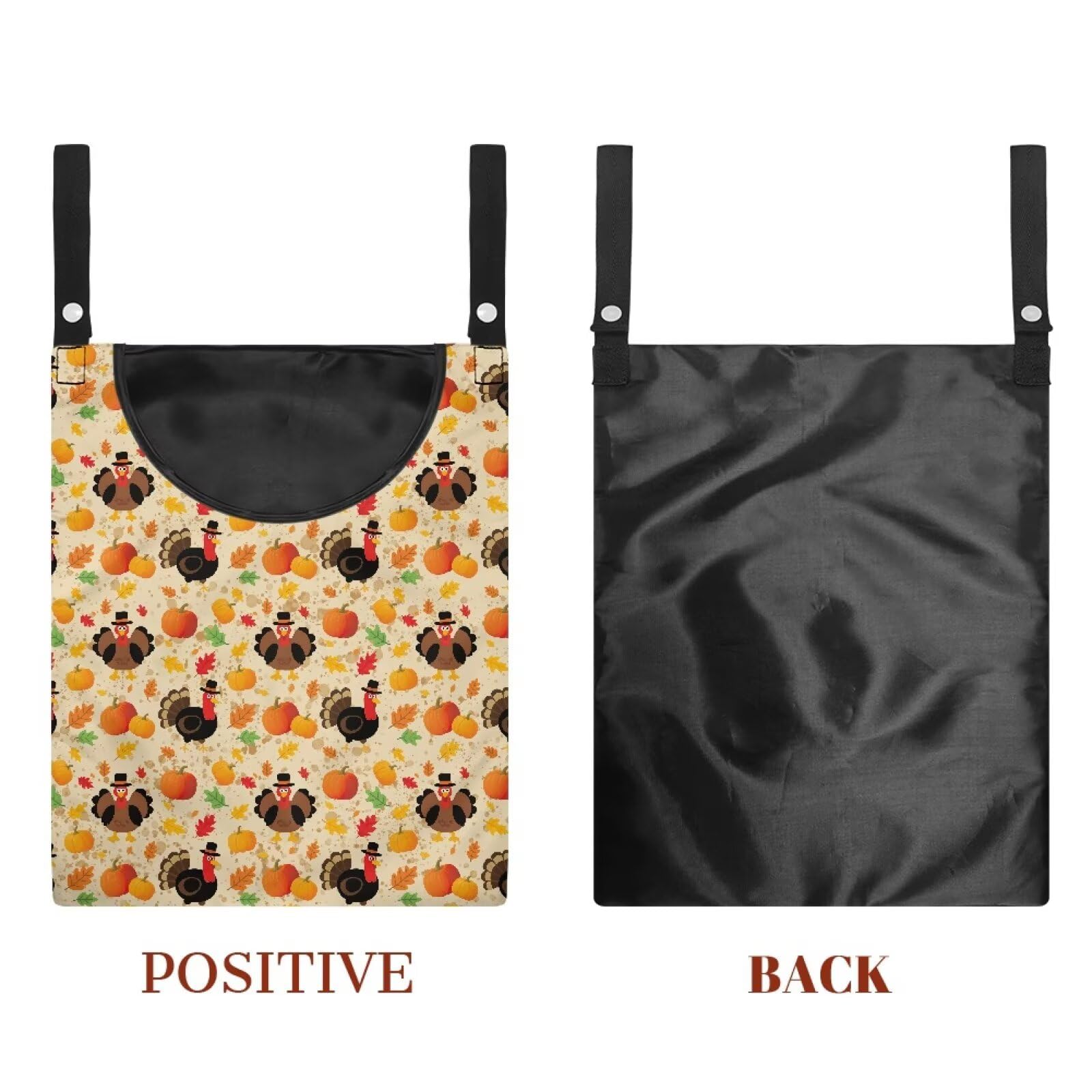 Pumkpin Clothespin Organizer Bag for Outdoor Turkey Portable Clothespin Storage Bags with Large Opening Waterproof Laundry Clothespins Bag Clothespins Holder for Clothesline Outdoor