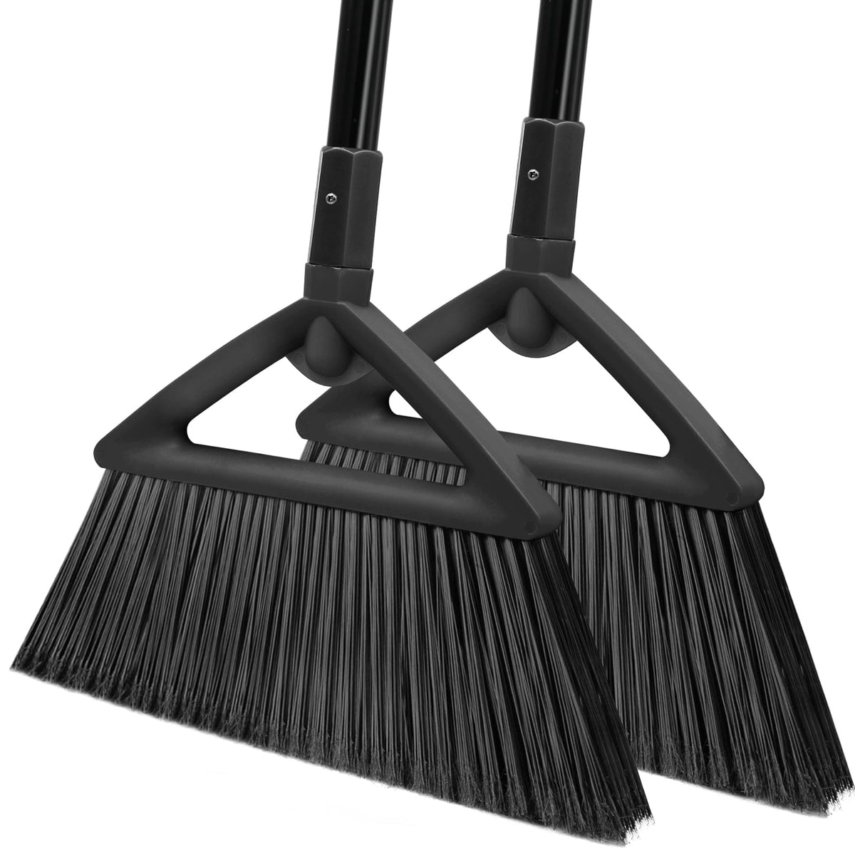 Heavy Duty Black Angle Broom with Long Handle (2 Count)