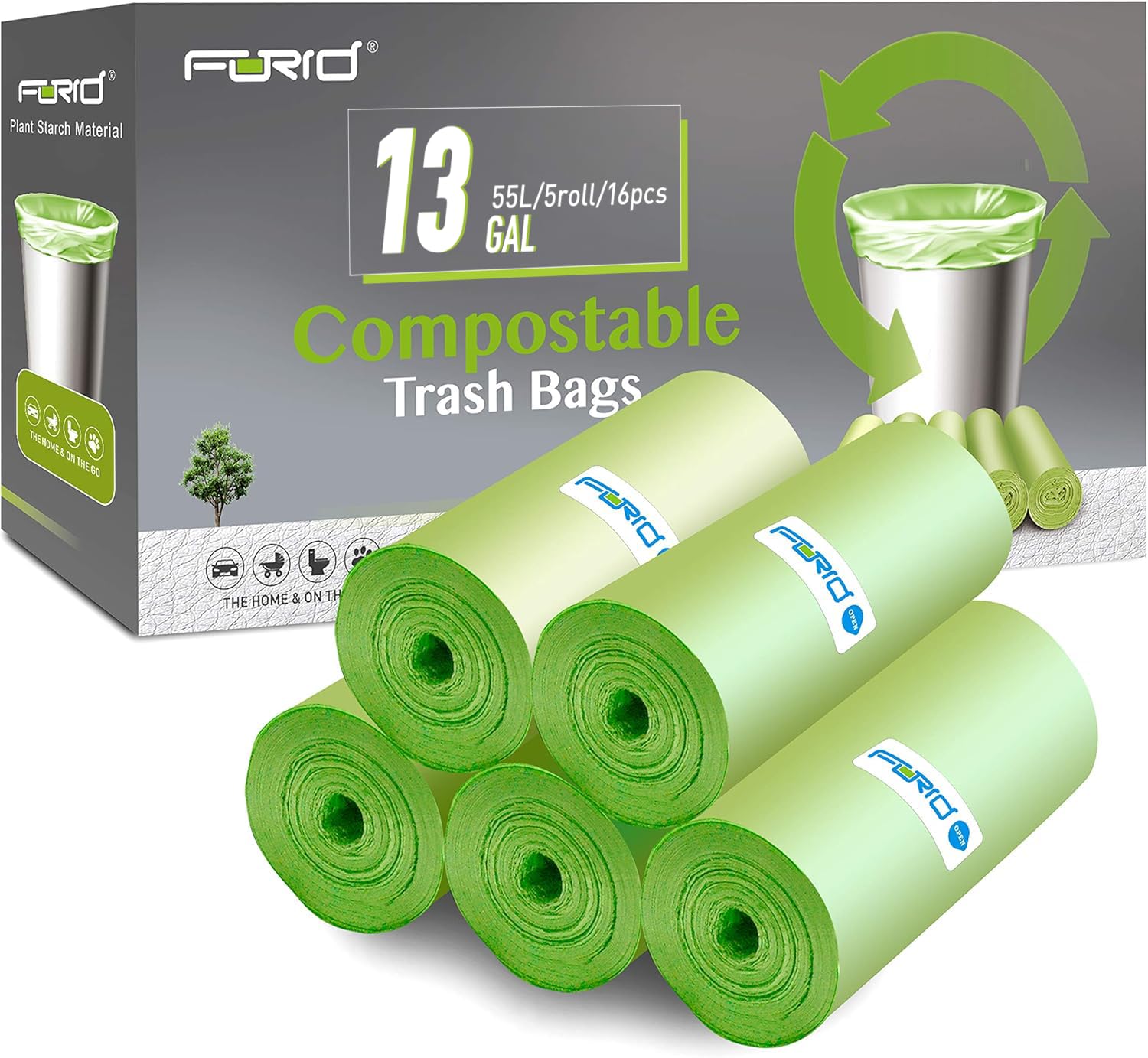 Compostable Trash Bags (80 Count)