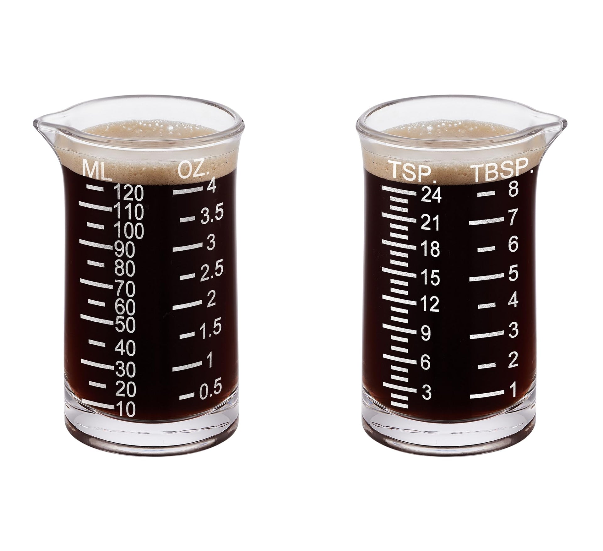 Ackers Shot Glass Etching Scale Measuring Cup 4 Ounce