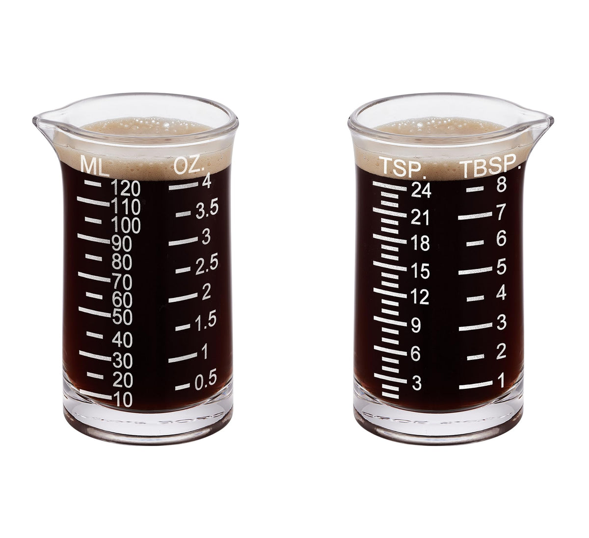 Ackers Shot Glass Etching Scale Measuring Cup 4 Ounce