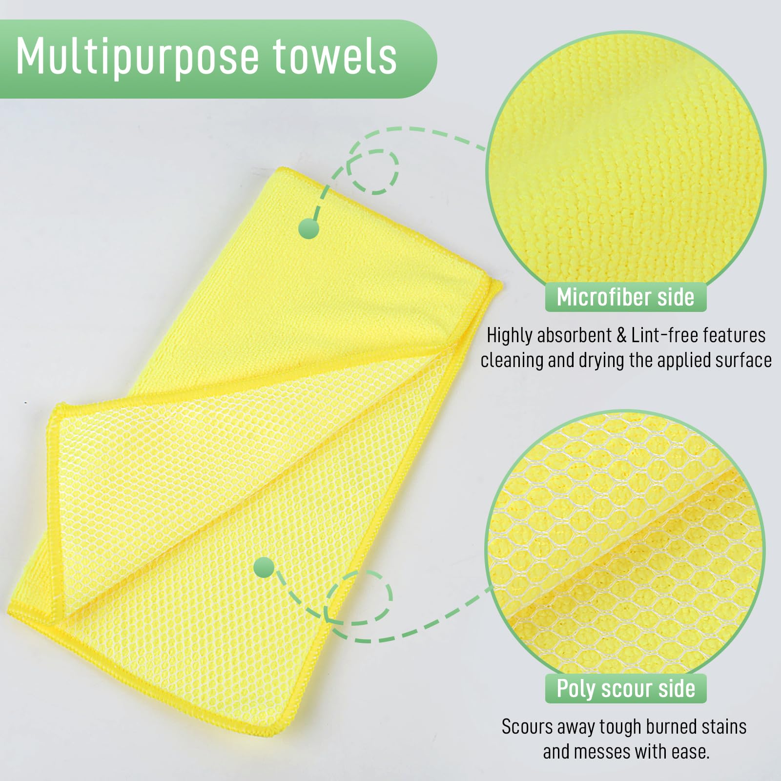 Dish Cloth for Washing Dishes Kitchen Washcloth Cleaning Cloth (10 Count)