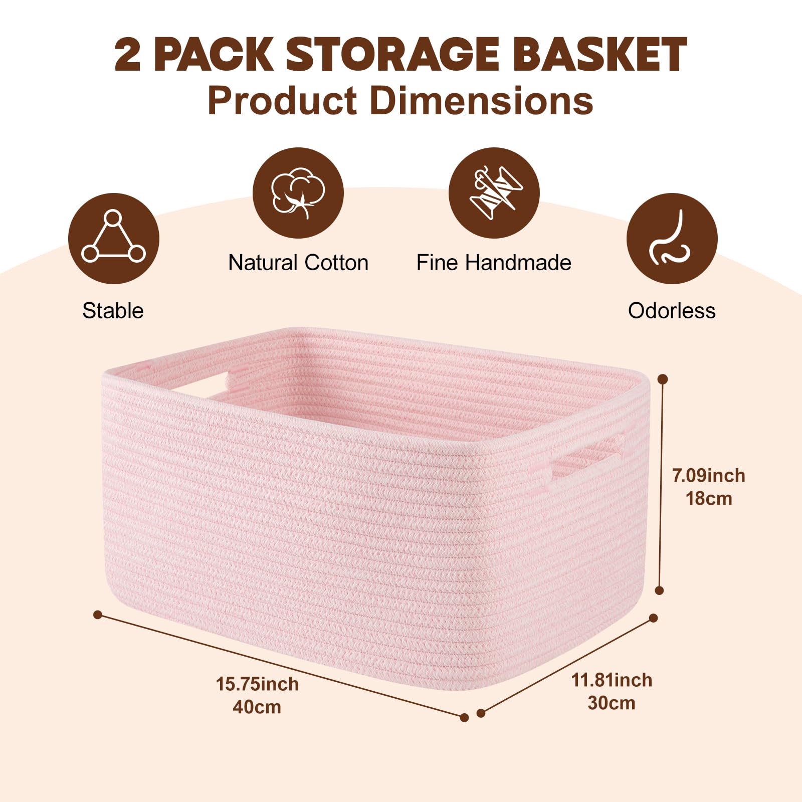 Storage Basket for Shelves (2 Count)