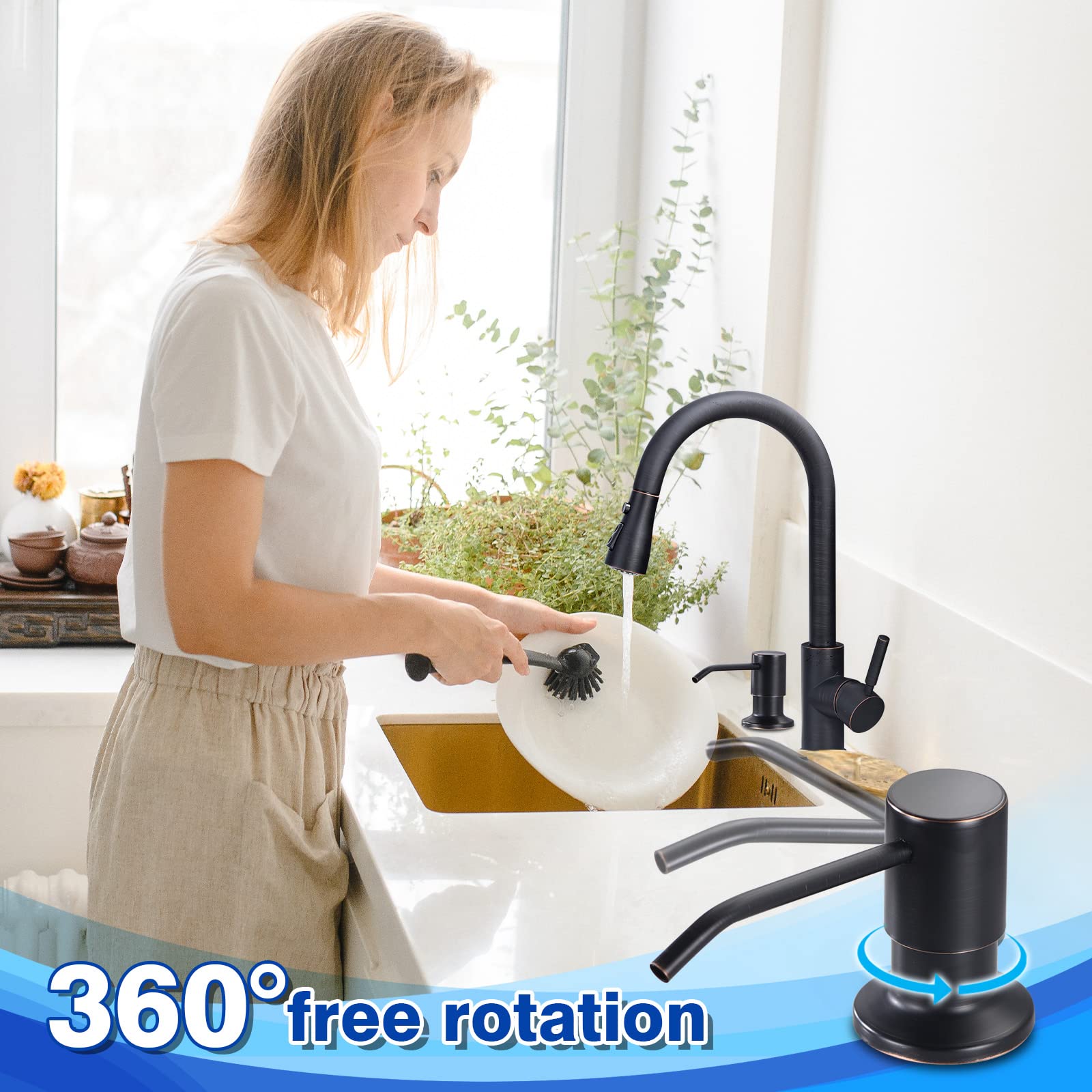 Built in Soap Dispenser Kitchen Countertop Oil Rubbed Bronze