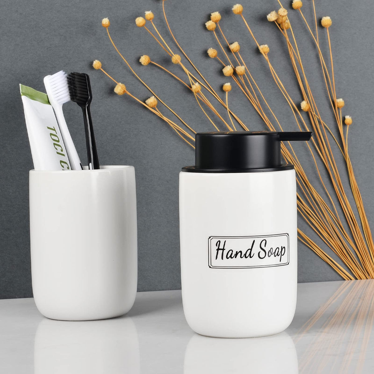 White Soap Dispenser Set (2 Count)