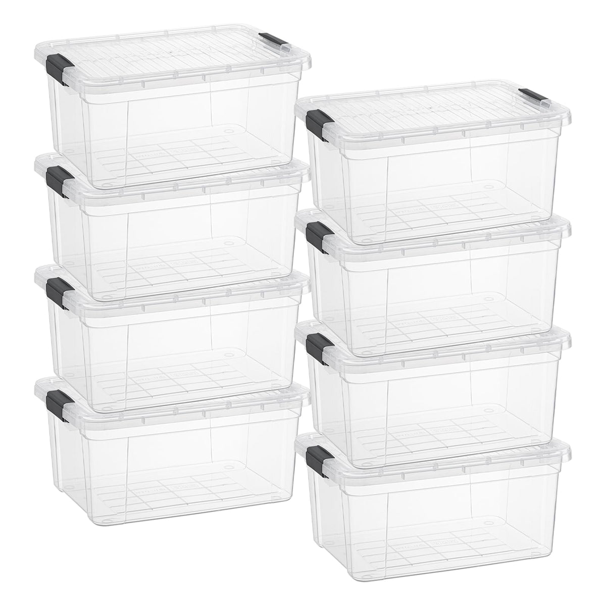 21 Quart Clear Plastic Storage Boxes with Lids (8 Count)