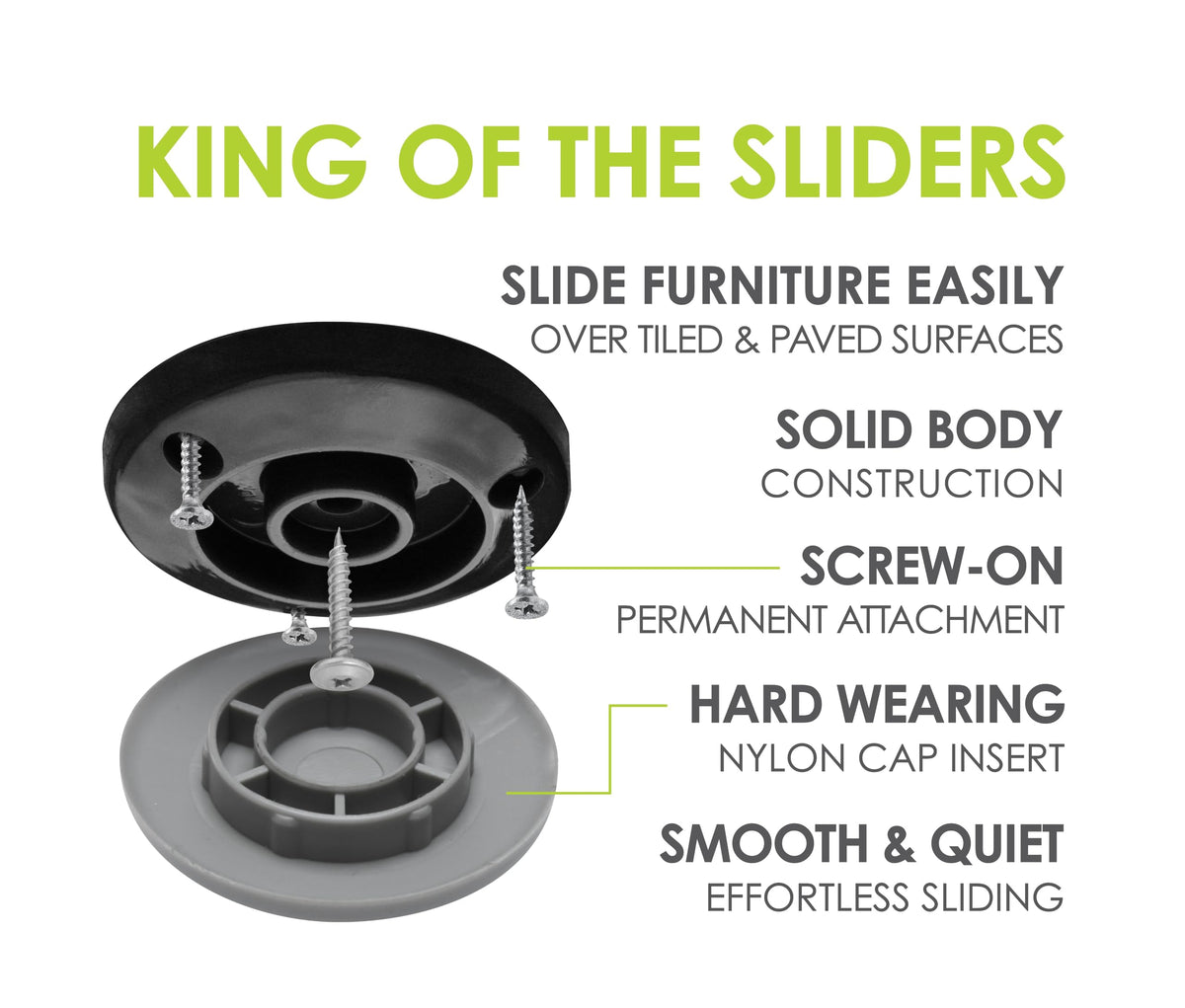 Gorilla Outdoor 2 Inch Furniture Sliders (4 Count)