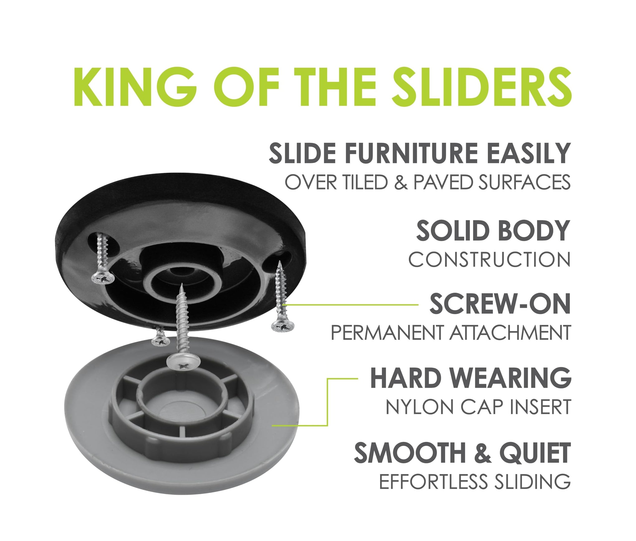 Gorilla Outdoor 2 Inch Furniture Sliders (4 Count)