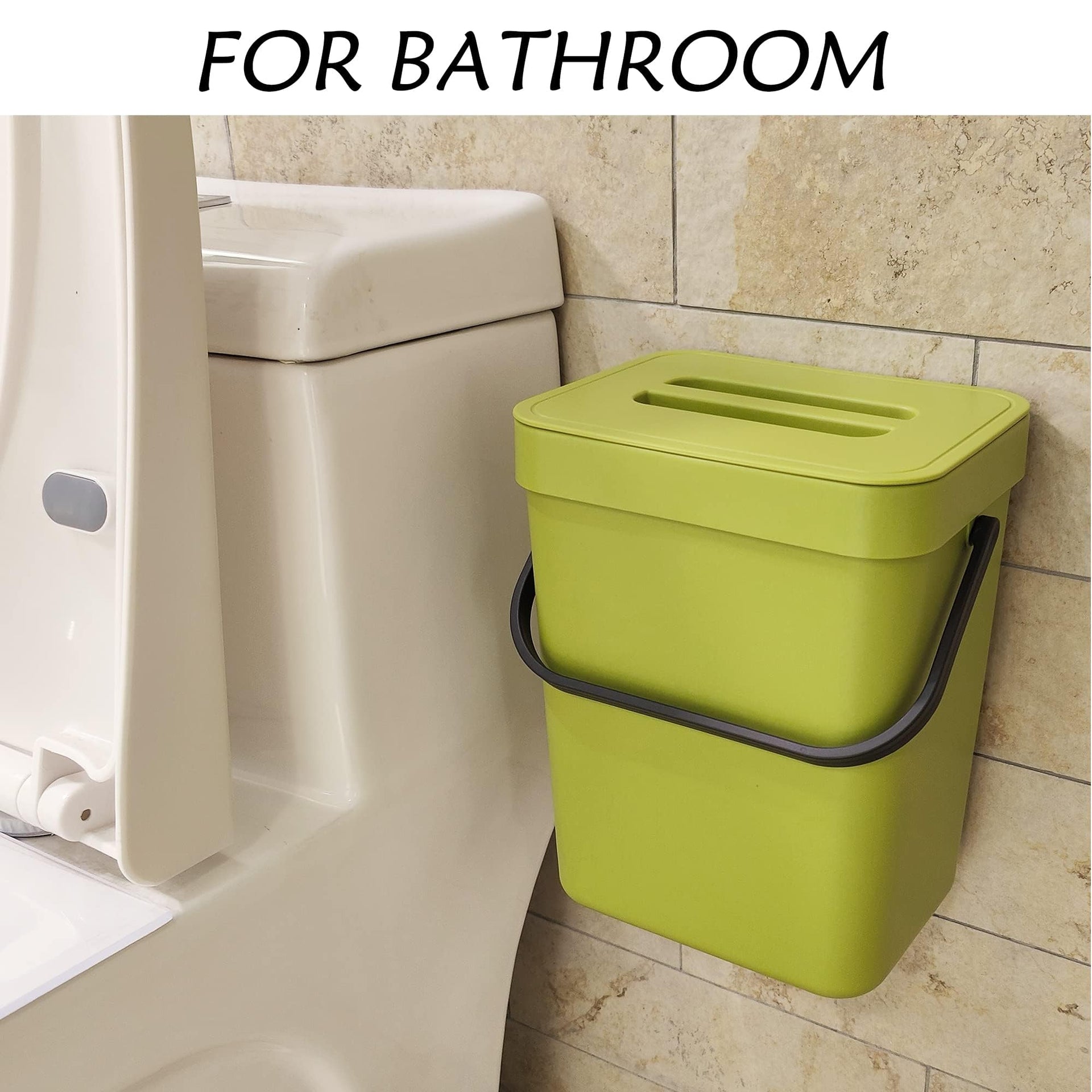 Small Cabinet Door Trash Can with Lid