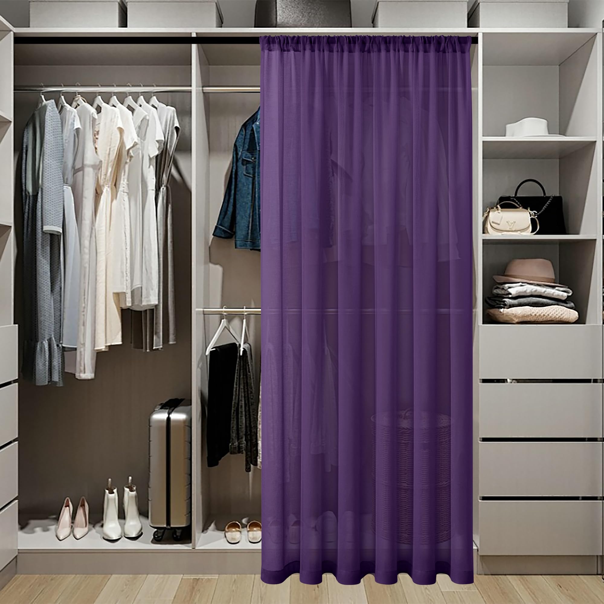 Sheer Door Curtains Closet Linen Textured Curtain Sheers Doorway Light Filtering Voile Patio Glass Door Rod Pocket Curtains French Doors