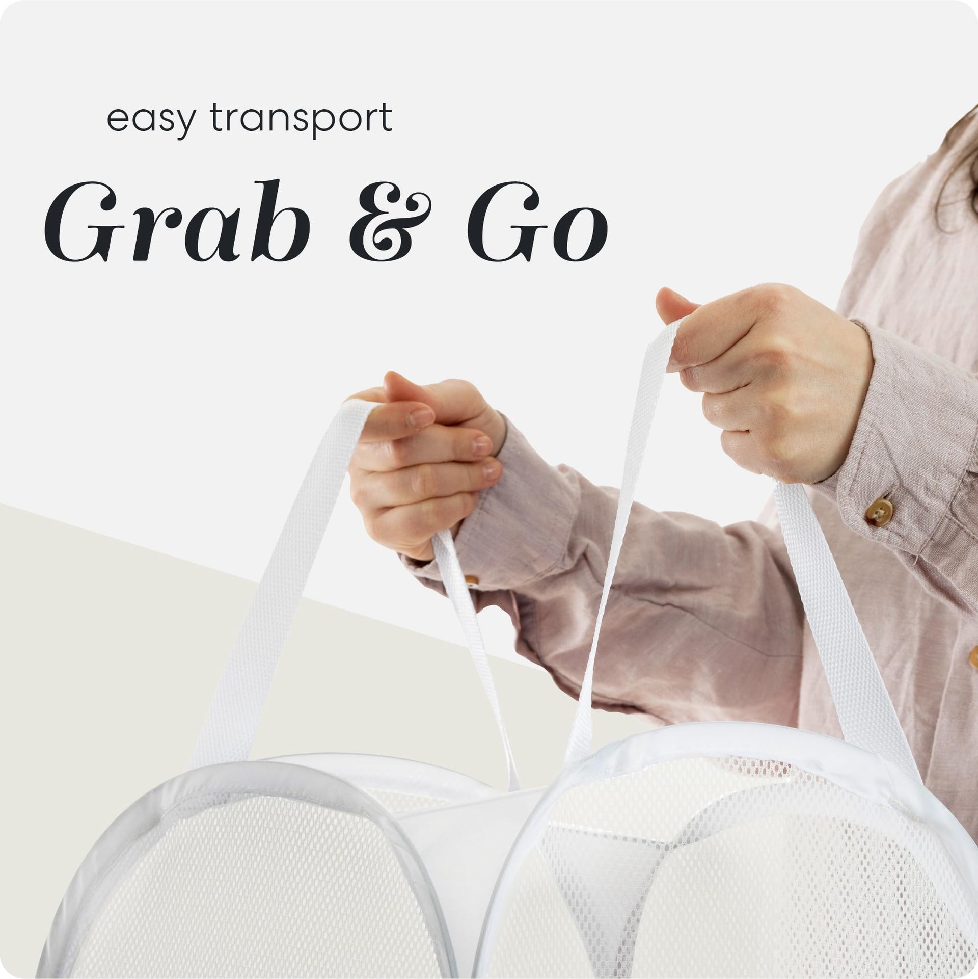 Pop Up Laundry Hamper 71L Sturdy Collapsible Mesh