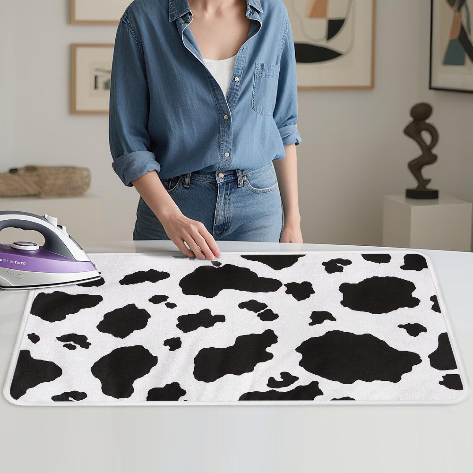Cow Print Ironing Mat Portable Ironing Pad