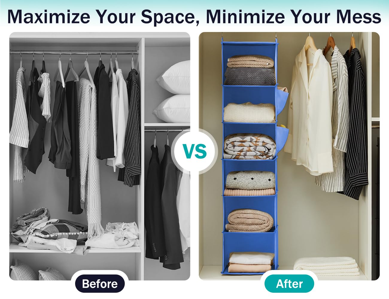 Hanging Closet Organizer and Storage (6 Count)