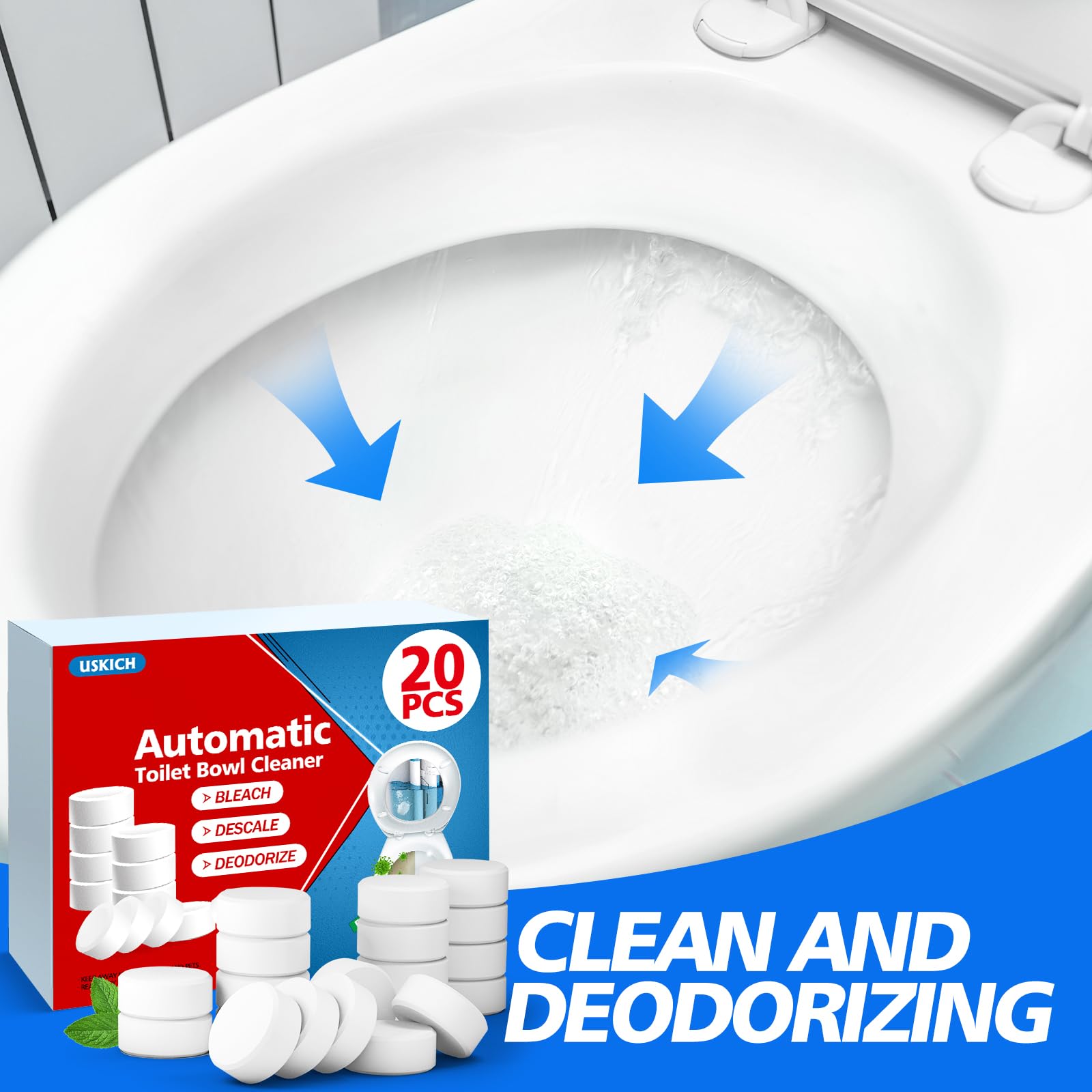 20 Pack Toilet Bowl Cleaner Tablets (20 Count)