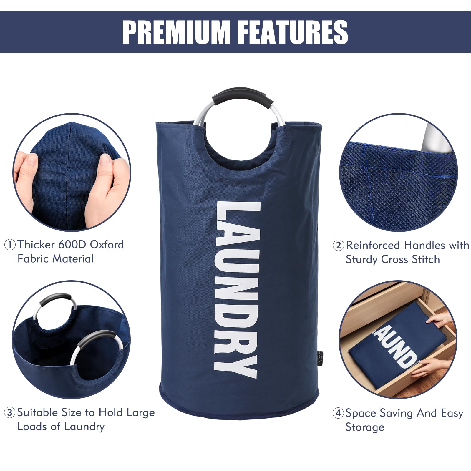 125L X Large Collapsible Washing Laundry Basket Bag - ModHome Supplies