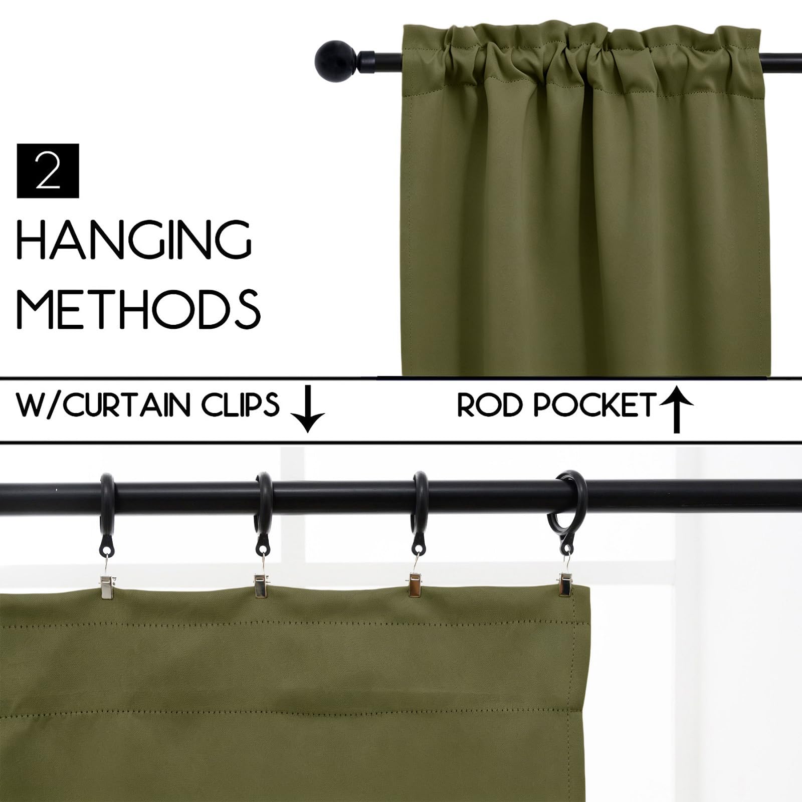 Blackout Kitchen Curtain 24 Inches Long