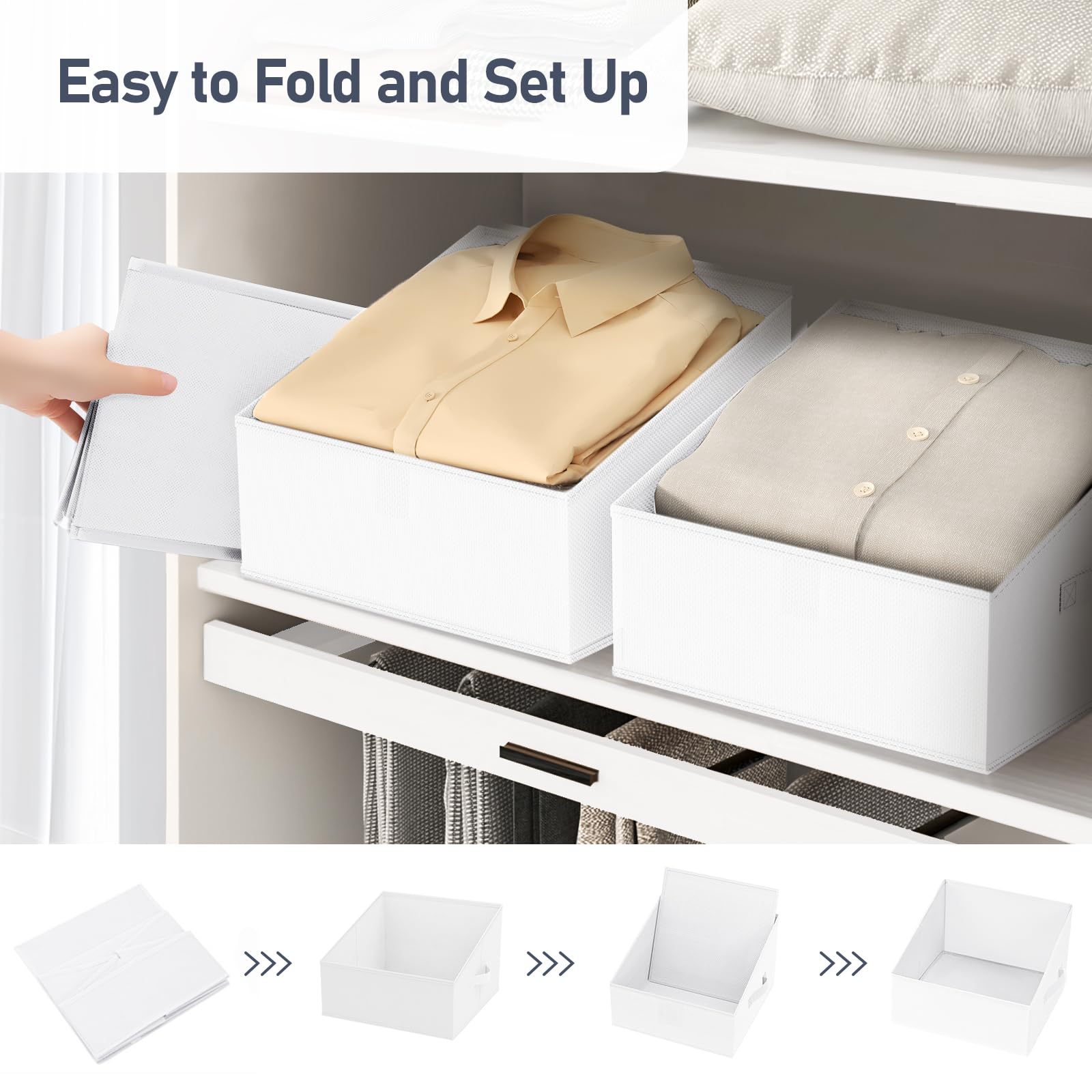 Closet Storage Bins 6 Pack (6 Count)