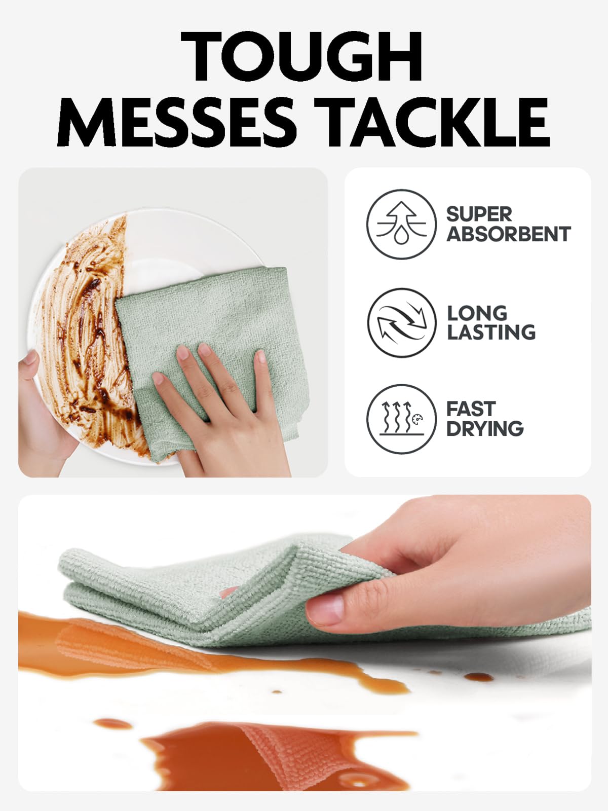 Microfiber Cleaning Cloth Roll (75 Count)
