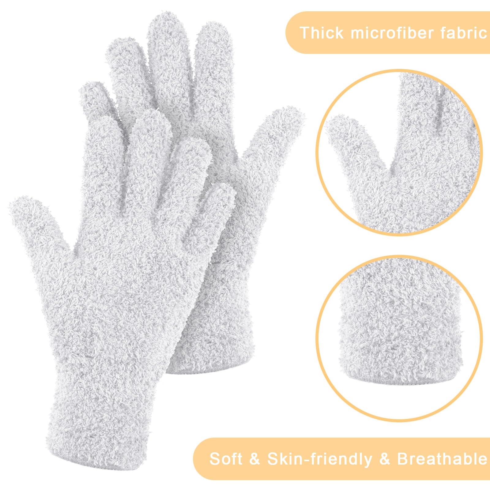 6 Pairs Microfiber Dusting Gloves