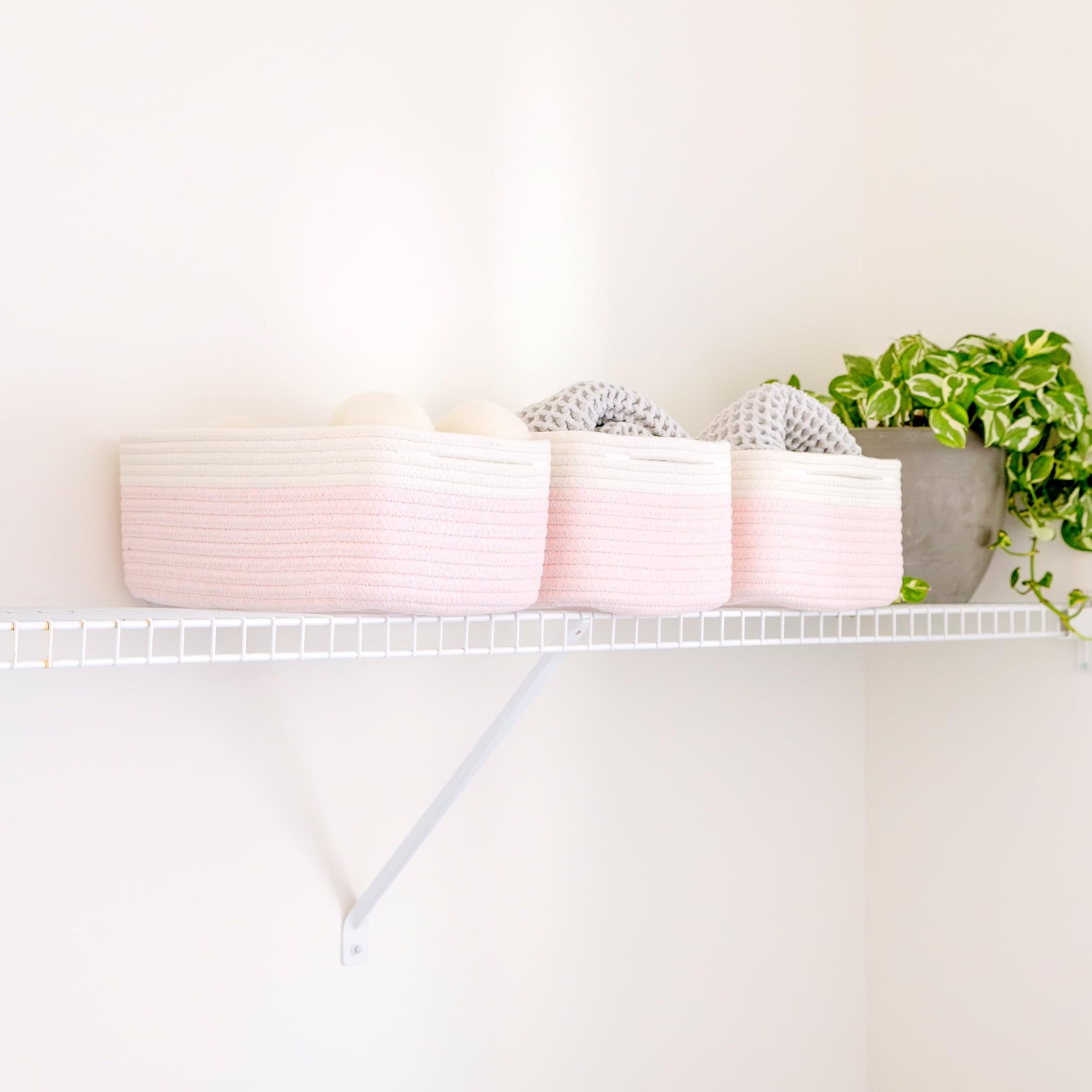 13.5”x8.5”x5.5” Rectangle Storage Baskets for Shelves 3 Pack (3 Count)