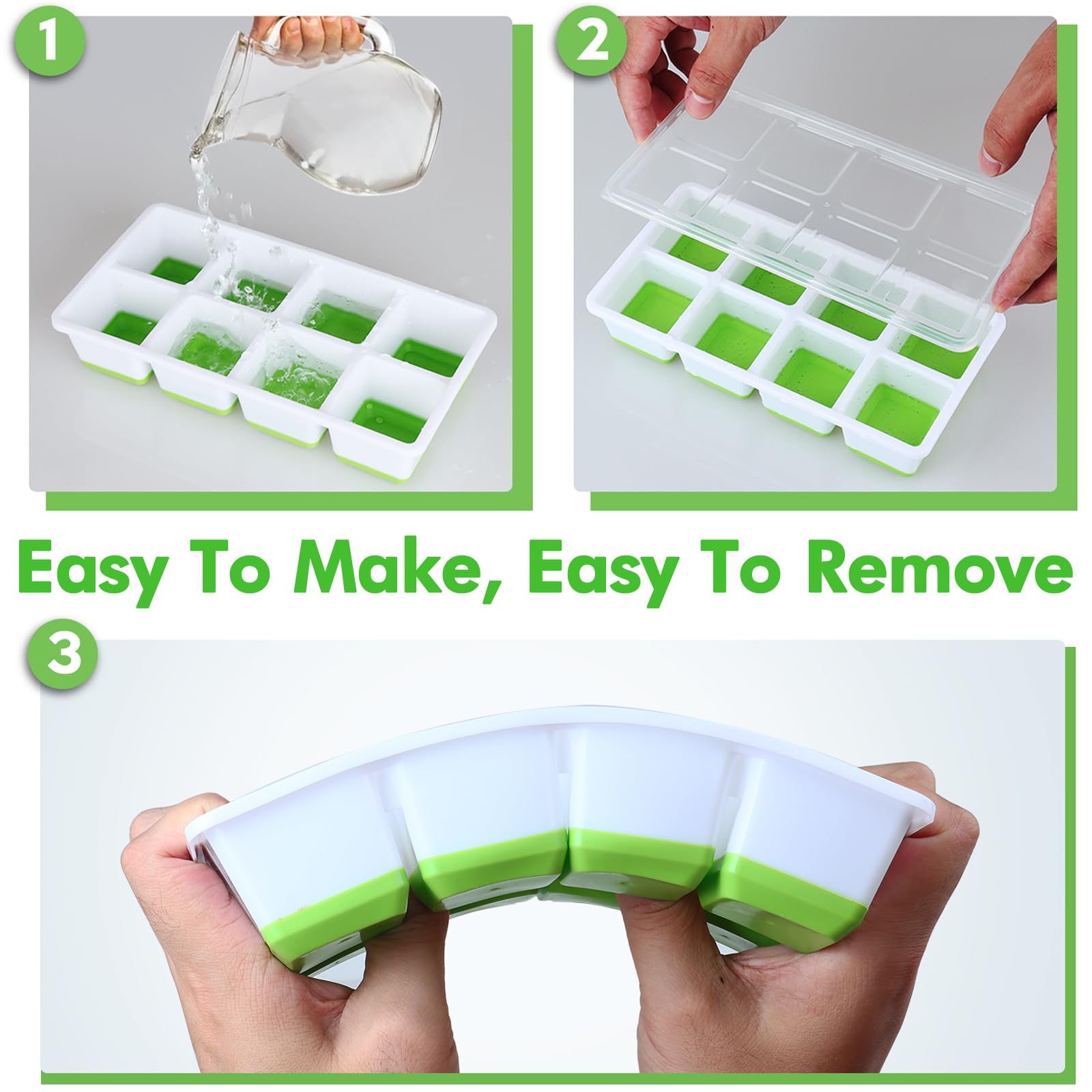 Large Ice Cube Trays with Lid (2 Count)