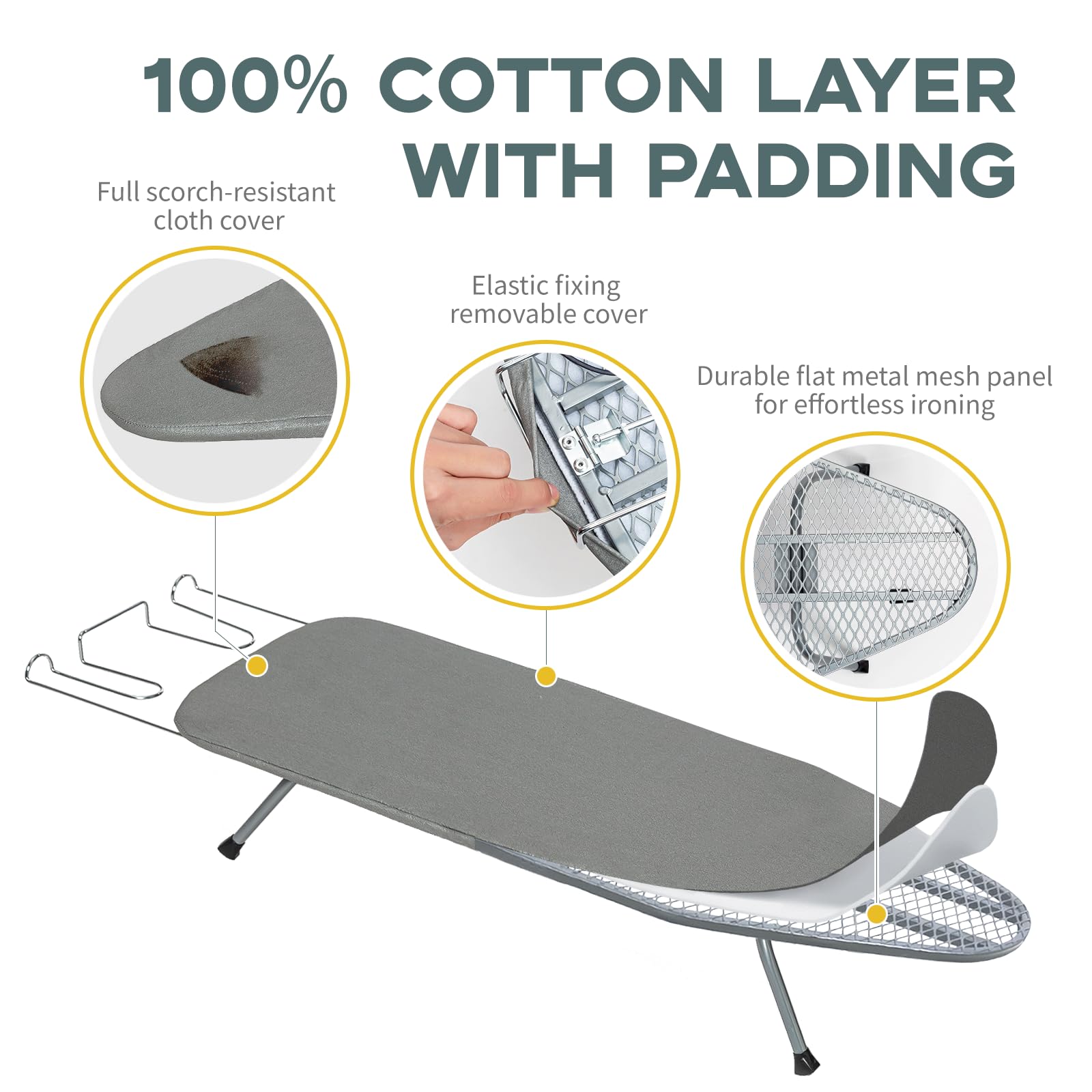 Gray Mini Tabletop Ironing Board 31"x12"