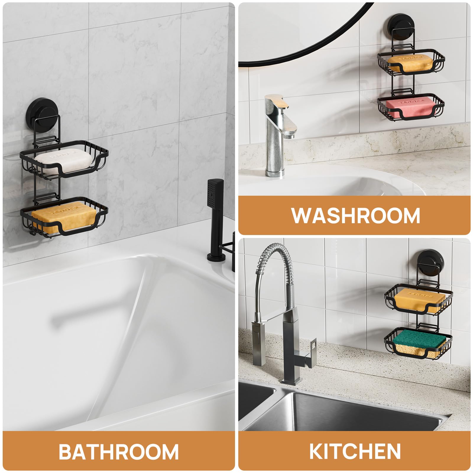Bar Soap Holder with Hooks