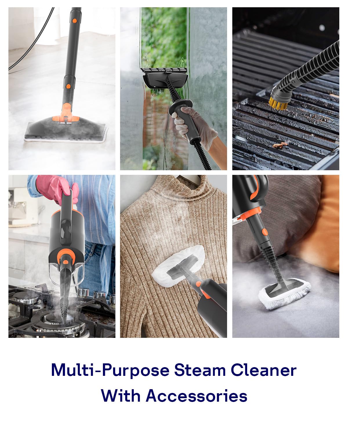 Steam Mop Cleaner with Detachable Handheld Steamer