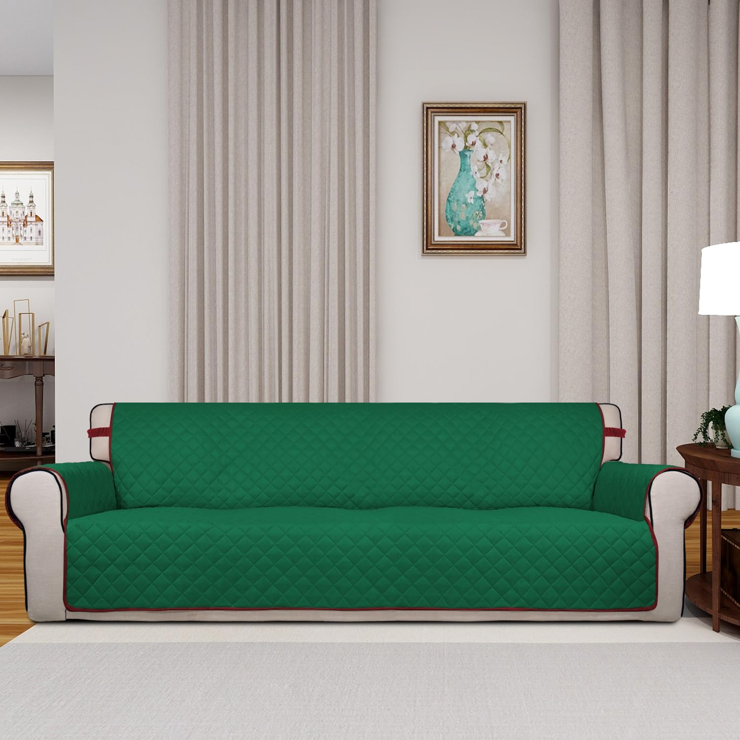 Reversible Quilted Couch Covers for Dogs Sofa Cover 4 Seater 88"