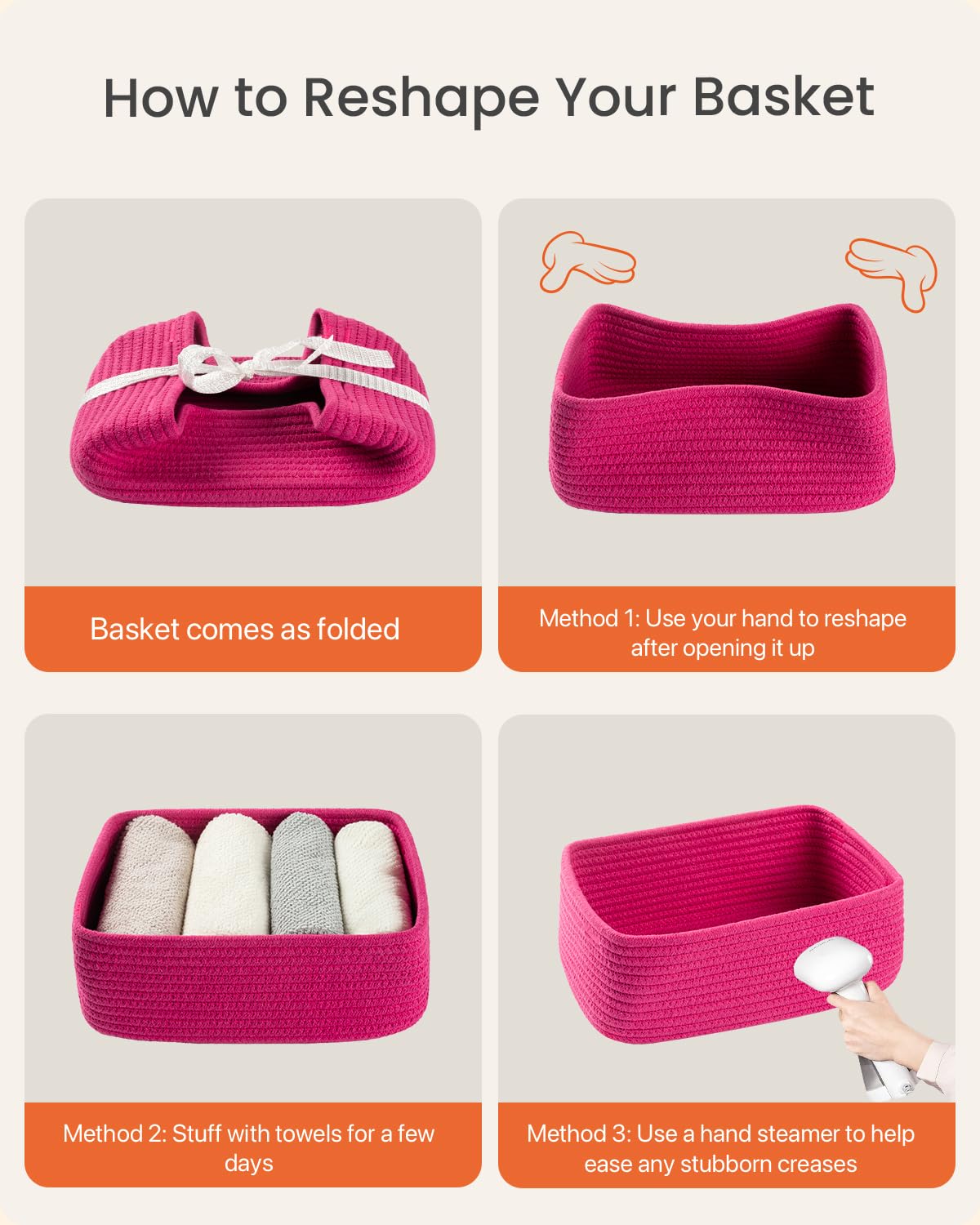 Small Woven Storage Basket for Organizing (3 Count)